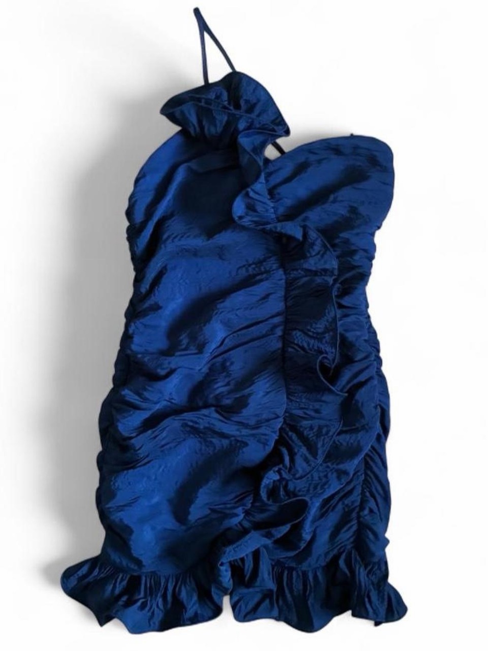 Girls' Ruffled One-Shoulder Dress - Navy Blue